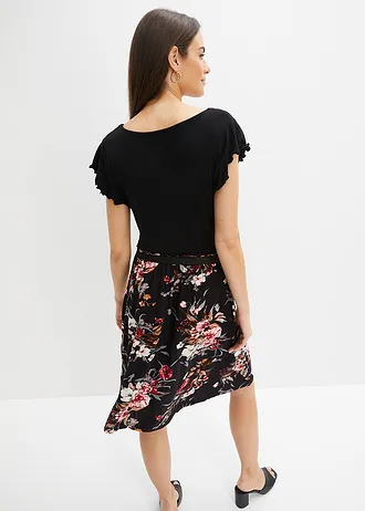 Robe en jersey viscose • noir floral • Boutique bonprix