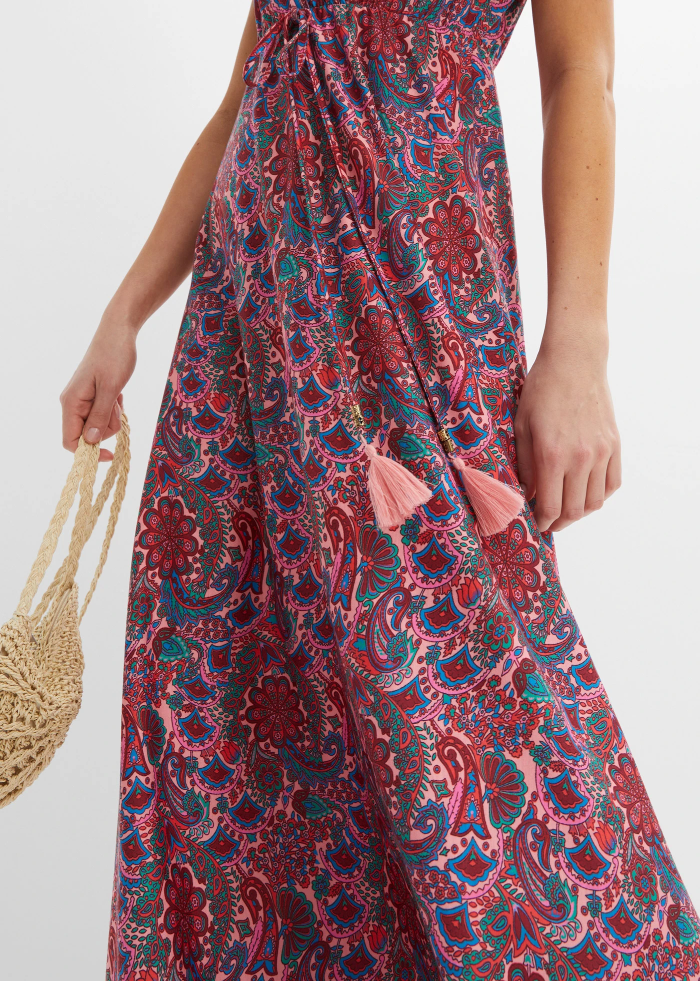 Gedessineerde maxi jurk van jersey • roze • bonprix online shop