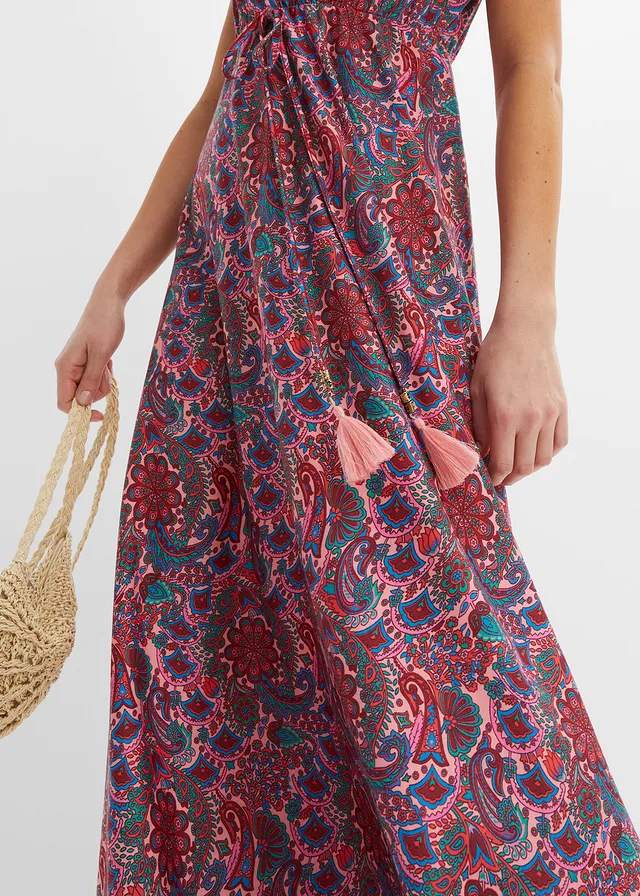Gedessineerde maxi jurk van jersey • roze • product-page.page-title-suffix