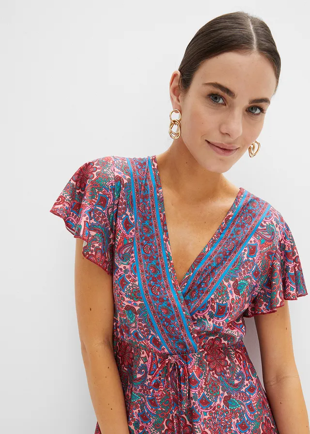 Gedessineerde maxi jurk van jersey • roze • product-page.page-title-suffix