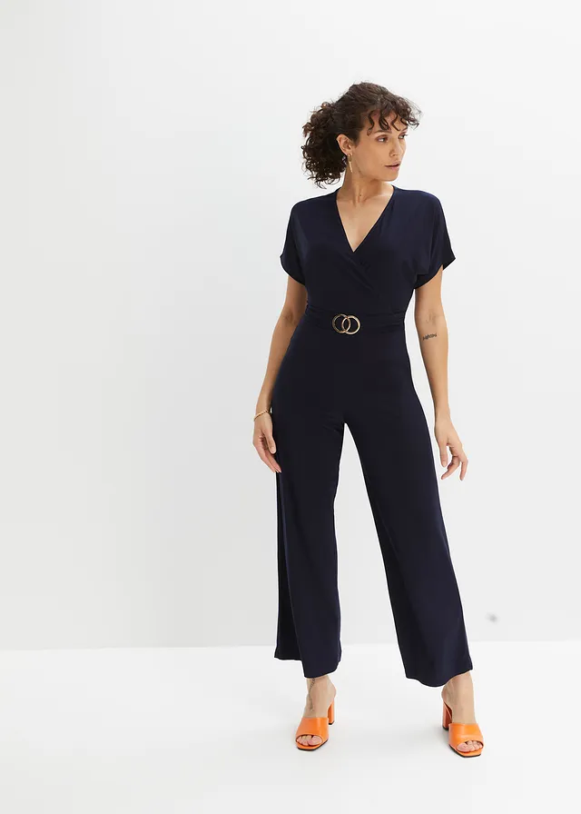 Jersey jumpsuit, Kleur: donkerblauw