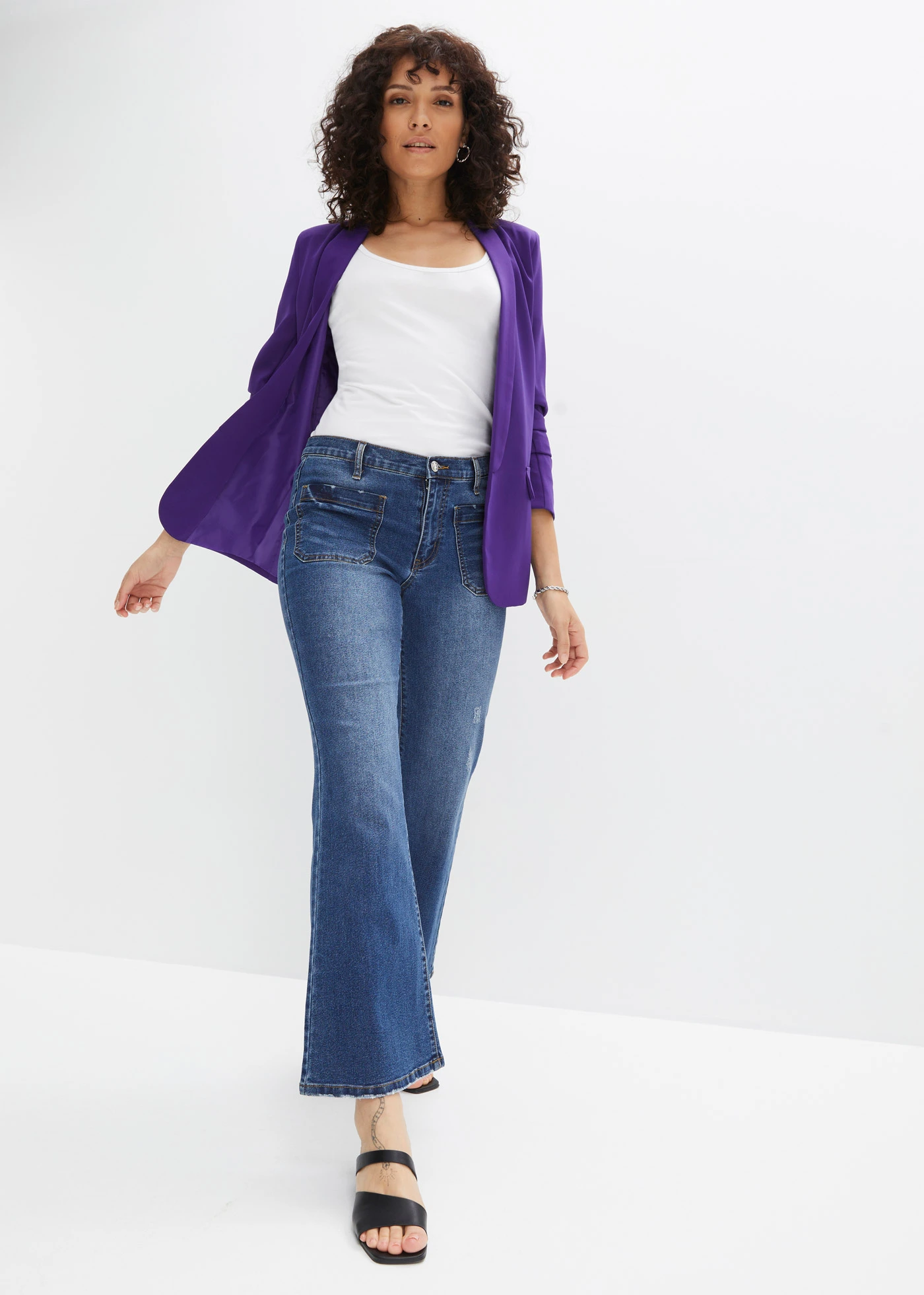 Blazer à manches froncées • violet • Boutique bonprix