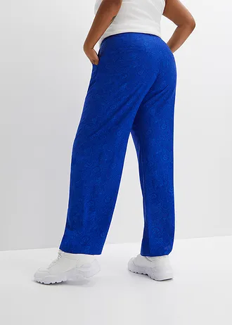 Palazzo broek van soepele viscose, Kleur: blauw