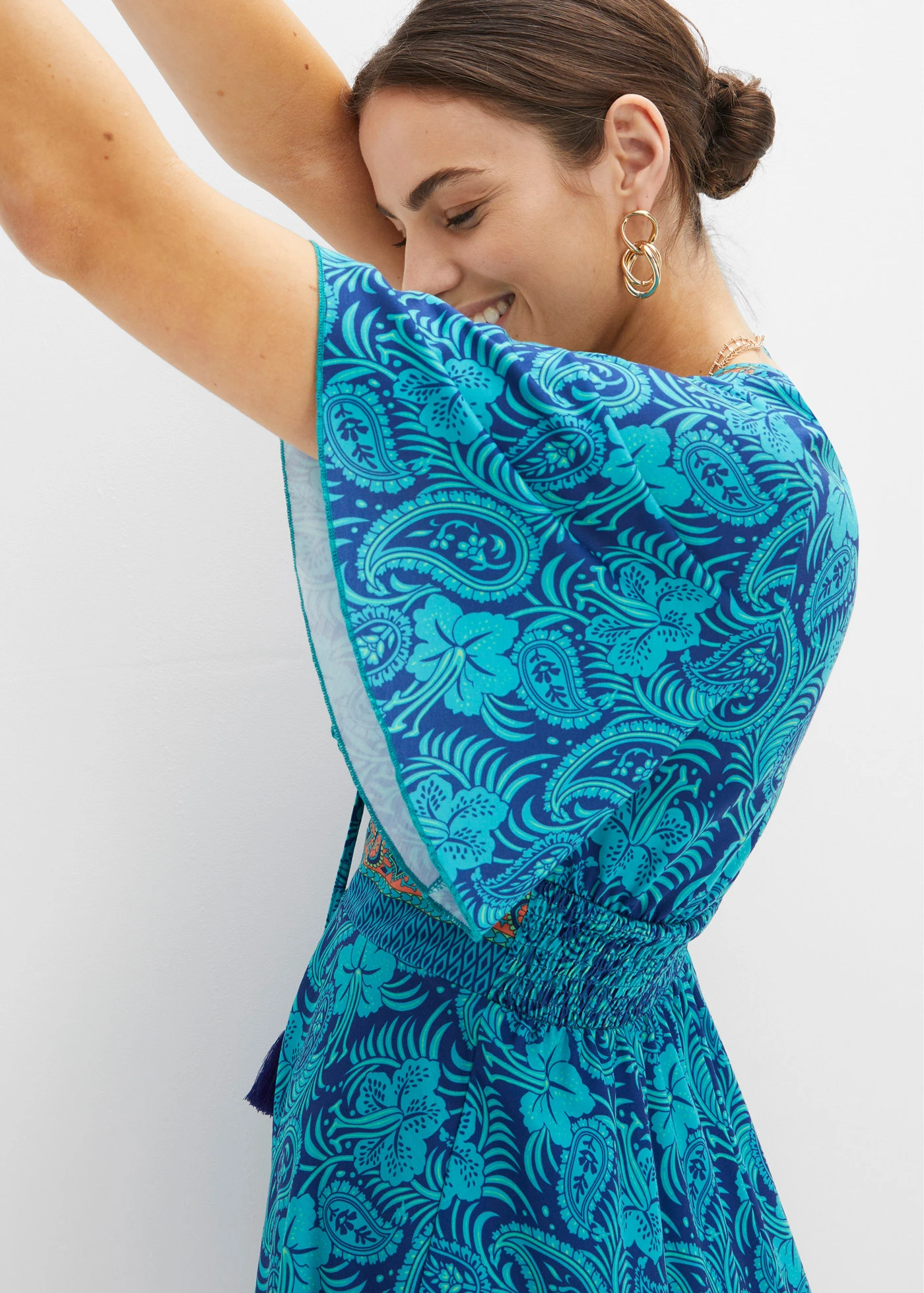 Jersey jurk • turkoois paisley • bonprix online shop