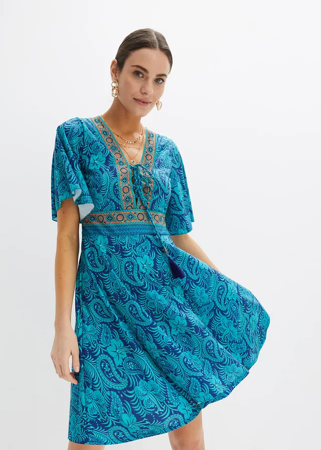 Robe en jersey, Couleur: turquoise paisley