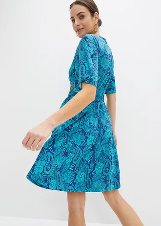 Jersey jurk • turkoois paisley • bonprix online shop