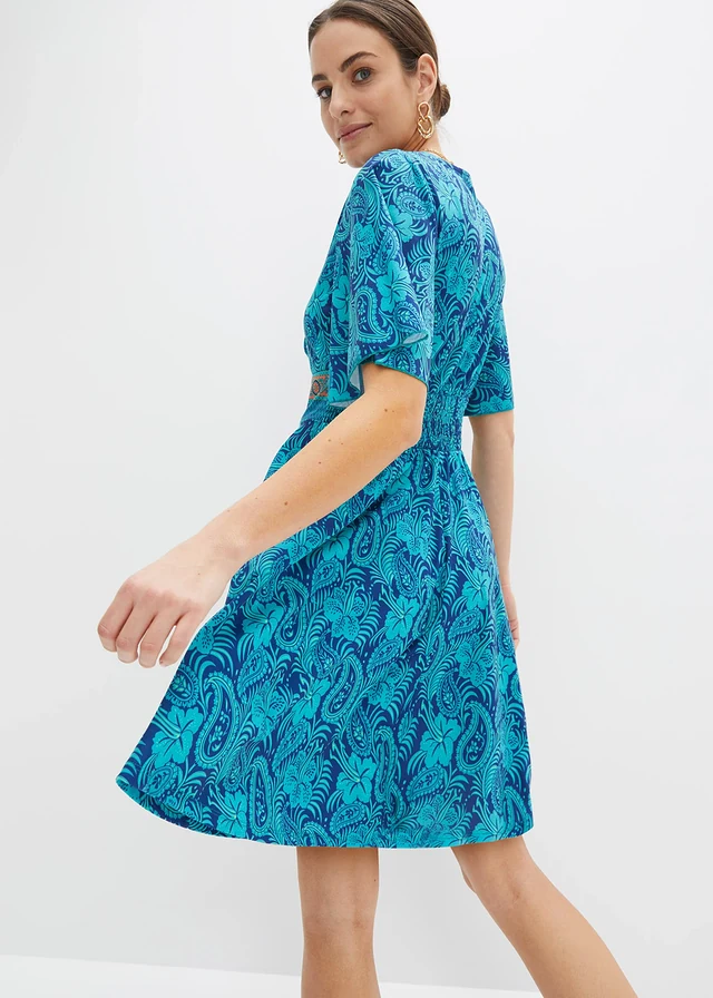 Jersey jurk • turkoois paisley • product-page.page-title-suffix