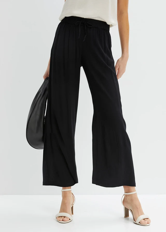 Pantalon en viscose, taille élastiquée • noir • product-page.page-title-suffix