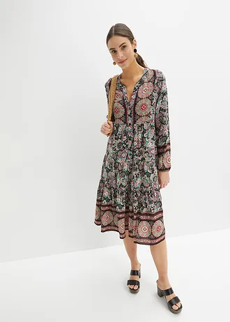 Robe-tunique en viscose fluide, petite • noir • Boutique bonprix