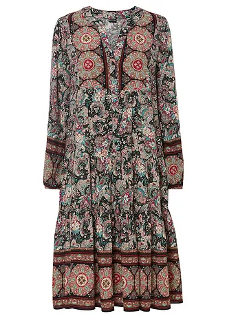 Robe-tunique en viscose fluide, petite • noir • Boutique bonprix