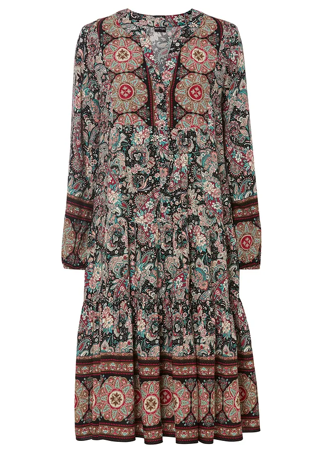 Robe-tunique en viscose fluide, petite • noir • Boutique bonprix