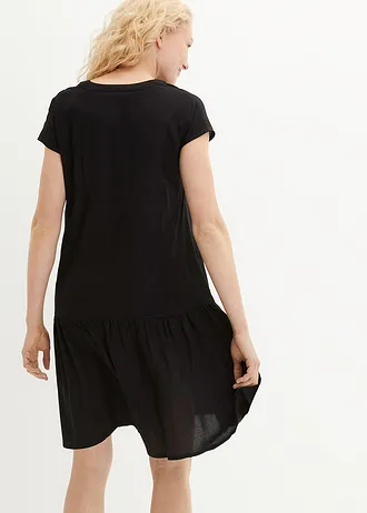 Knielange, geweven tuniekjurk van viscose • zwart • bonprix online shop