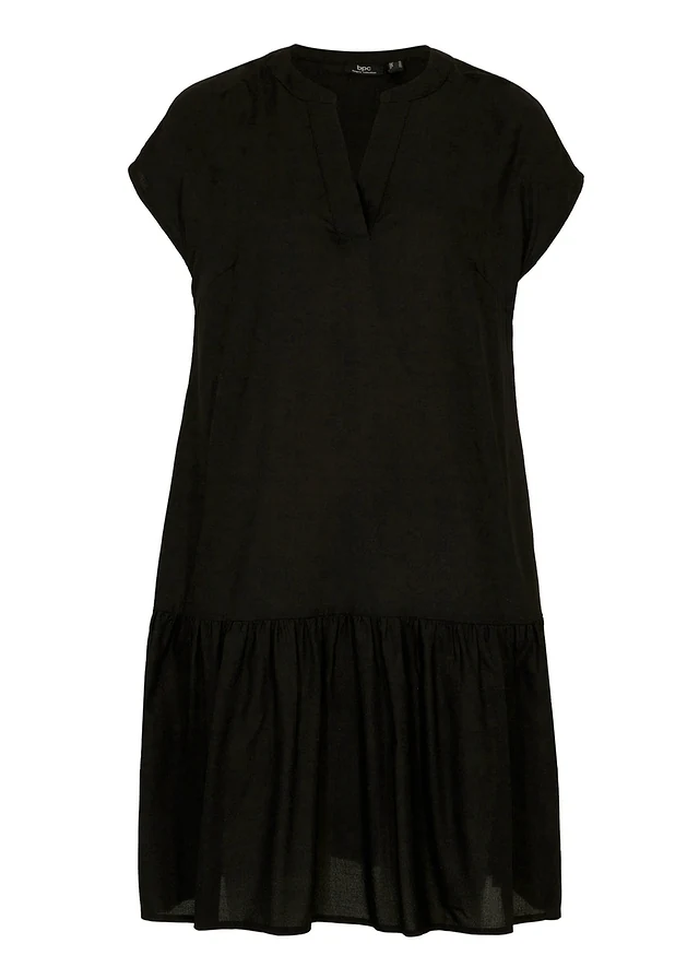 Robe-tunique en viscose fine, Couleur: noir