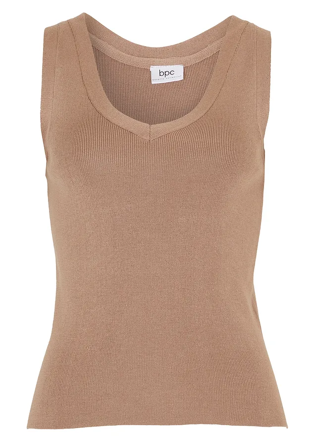 Ľahký pletený top s výstrihom do V