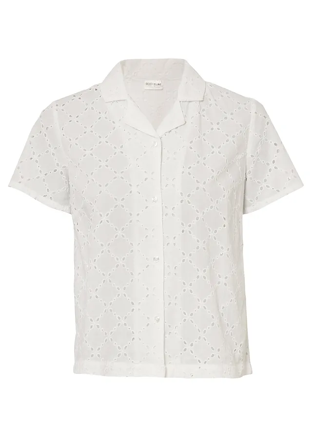 Blúzka s dierkovanou výšivkou