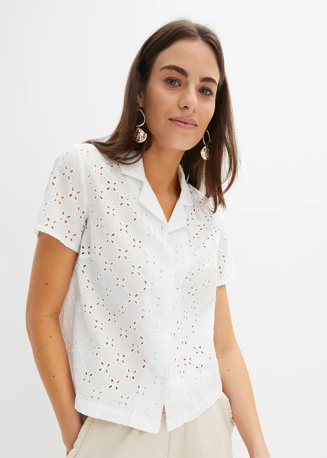 Blouse met broderie anglaise • wit • product-page.page-title-suffix