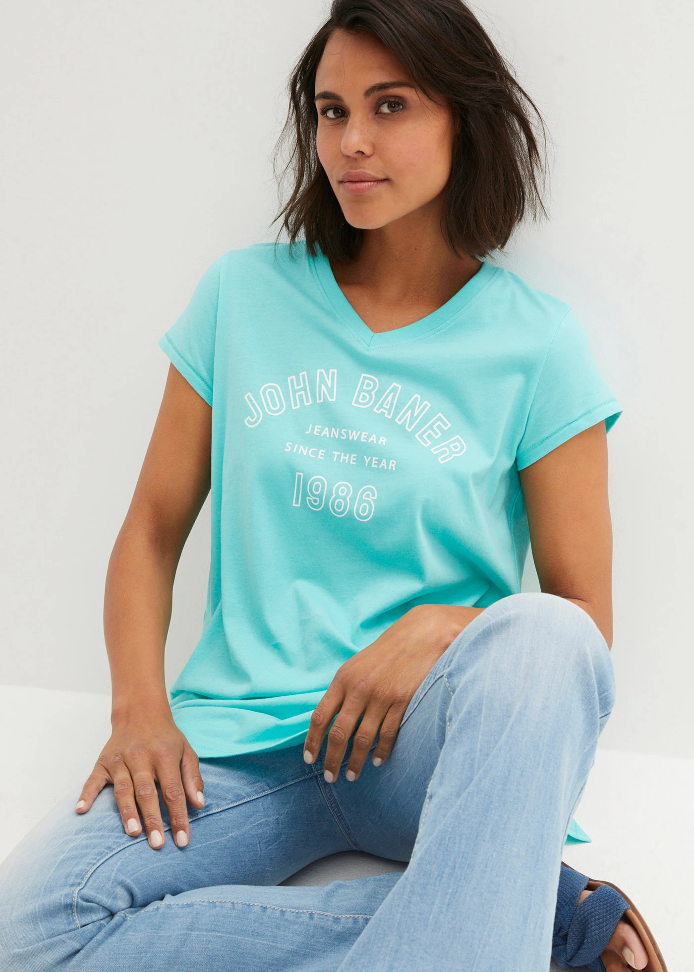 Longshirt • Pacifisch groen met print • bonprix online shop