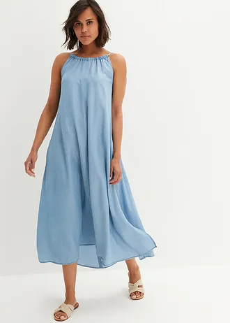 Spijkerjurk van soepel vallend lyocell, Kleur: lichtblauw denim