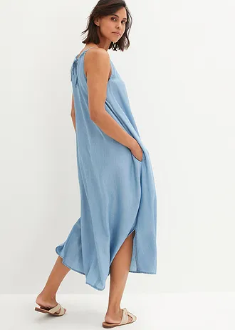 Spijkerjurk van soepel vallend lyocell, Kleur: lichtblauw denim