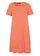 Robe fluide en coton flammé, Couleur: rouge mandarine-blanc cassé rayé
