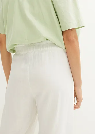 Kalhoty Culotte z lehké směsi se lnem, délka po lýtka • bílá • bonprix obchod