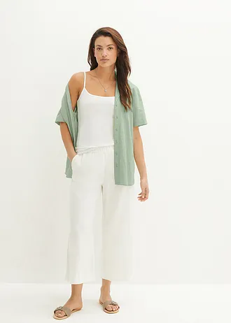 Pantalon large, longueur mollet • blanc • Boutique bonprix