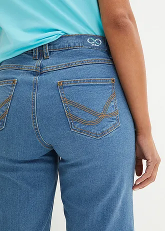 Wide Leg džíny Mid Waist, cropped • modrá stone • bonprix obchod