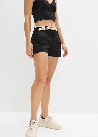Short en coton extensible • noir • Boutique bonprix