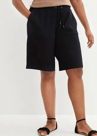 Sweat short met zakken, Kleur: zwart