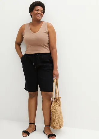 Short sweat avec poches, Couleur: noir