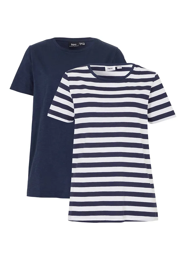 Tricou cu decolteu rotund, din bumbac (2buc.)