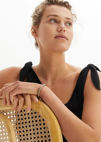 Top s uzlem, z organické bavlny • černá • bonprix obchod