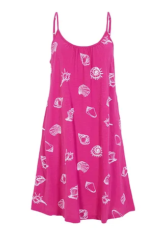 Jersey jurk van biologisch katoen, Kleur: fuchsiapink