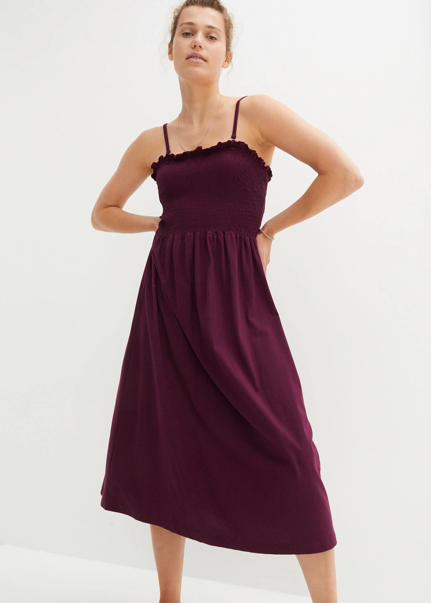 Rochie din jerse din bumbac organic 100% • mov întunecat • magazin bonprix