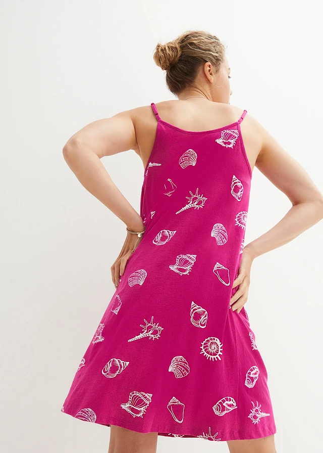 Robe débardeur en jersey coton, Couleur: rose fuchsia