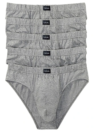 Chilot maxi din bumbac (set/5 buc.), culoare: gri melanj