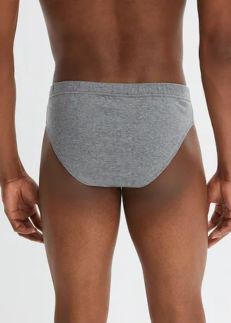 Lot de 5 slips maxi coton, Couleur: gris chiné