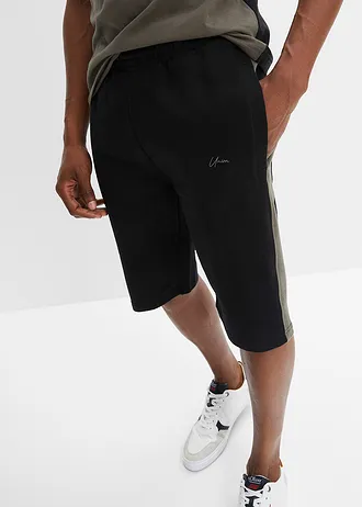 Tricou și bermude sport (set/ 2 piese) • negru-oliv închis-alb • magazin bonprix