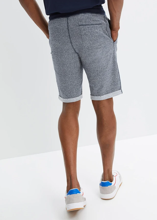 Sweat bermuda, Kleur: donkerblauw-neongeel mêlee
