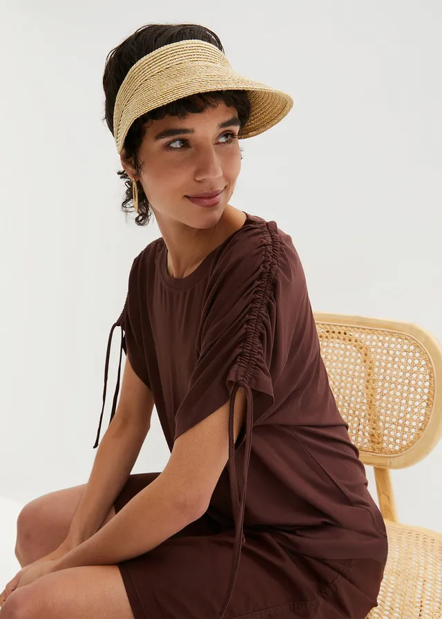Shirt van soepele viscose, Kleur: terrabruin
