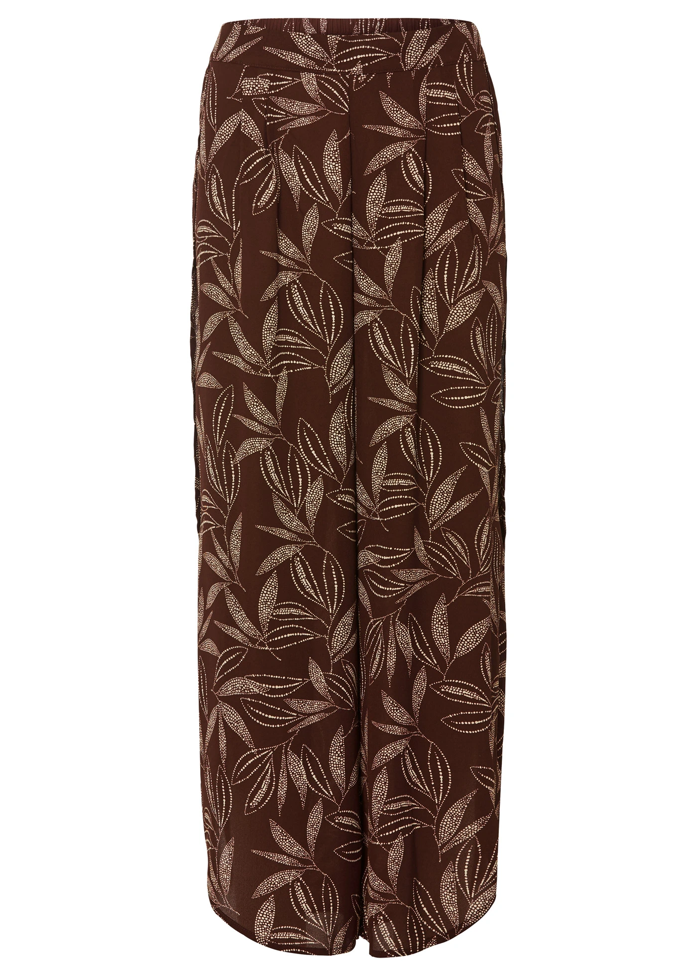 Palazzo kalhoty s rozparkem • hnědá terakota-pískově béžová s potiskem • bonprix obchod