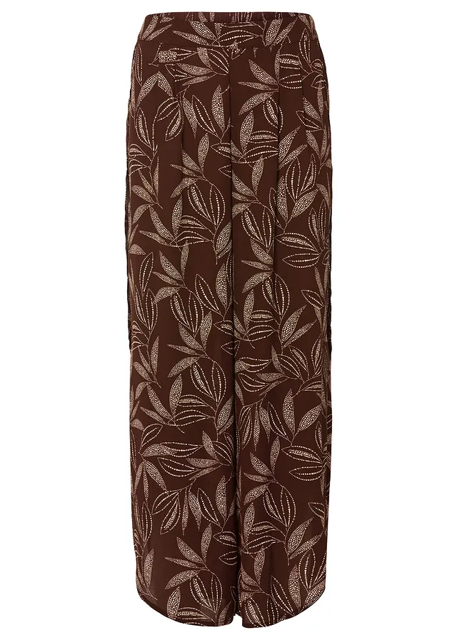 Pantalon palazzo fendu en bas • terre cuite-beige sable imprimé • Boutique bonprix