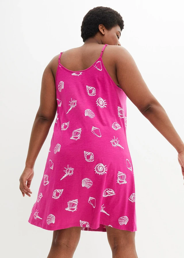 Robe débardeur en jersey coton, Couleur: rose fuchsia