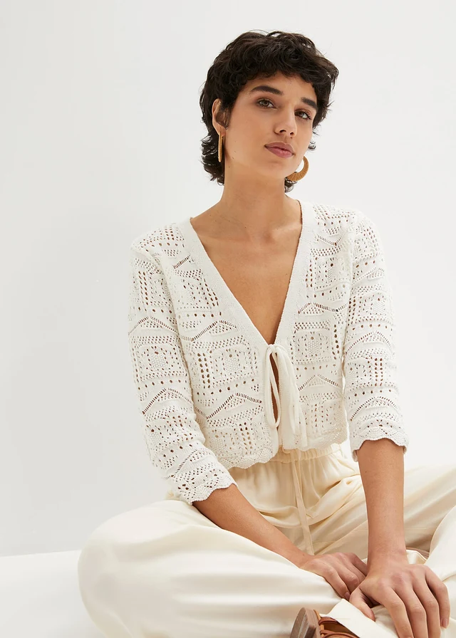 Boléro ajouré, Couleur: blanc