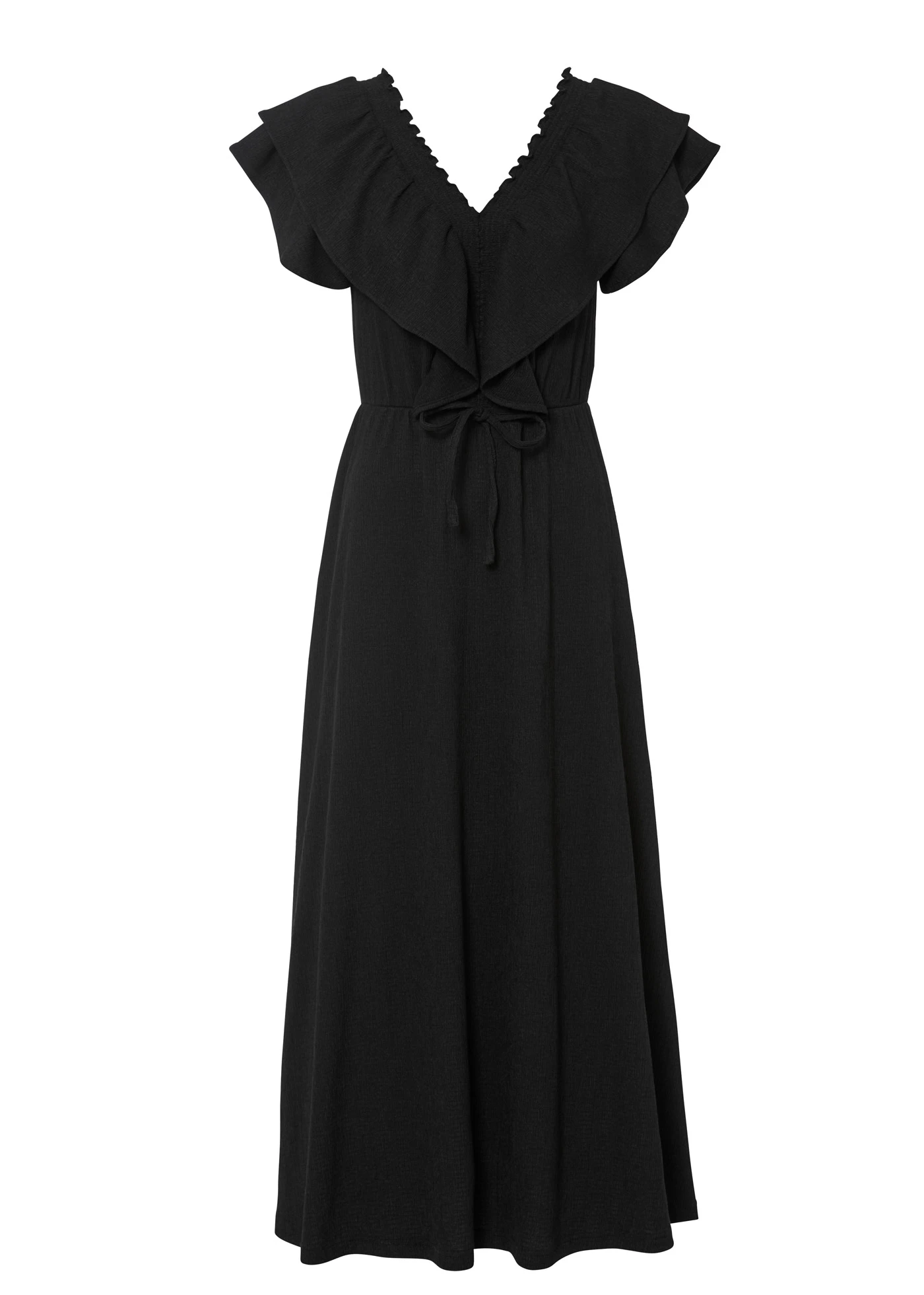 Robe longue à volants • noir • Boutique bonprix