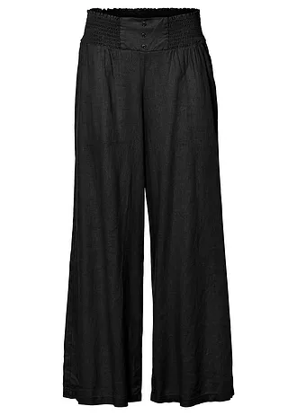 Pantalon large et léger à pinces en lin mélangé