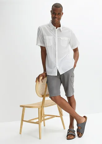 Microvezel cargo bermuda, regular fit • rookgrijs • bonprix online shop