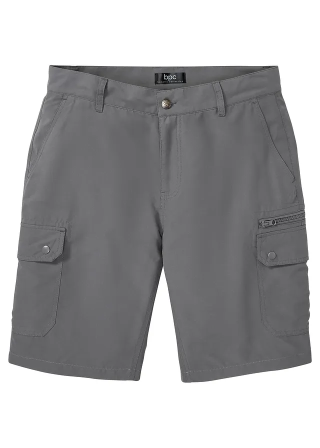 Microvezel cargo bermuda, regular fit • rookgrijs • bonprix online shop