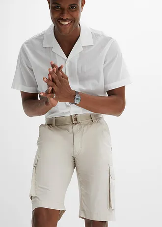 Bermude cargo cu talie elastică și curea, Regular Fit • maro-chit • magazin bonprix