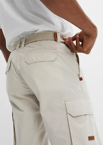 Cargo bermudy s pružným pasem a páskem, Regular Fit • tmelová • bonprix obchod